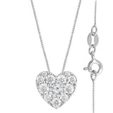 0.50 Carat Lab Grown Diamond Heart Pendant Necklace In Sterling Silver