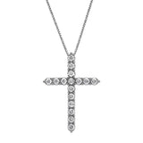 0.50 Carat Sterling Silver Lab Grown Diamond Cross Pendant Necklace