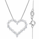 0.25 Carat Heart Lab Grown Diamond Pendant Necklace In Sterling Silver