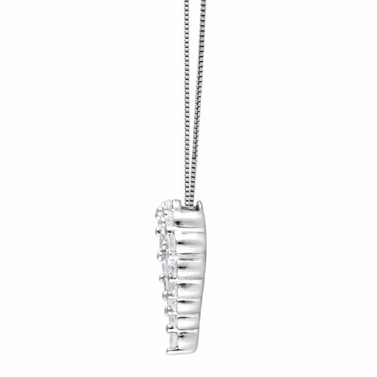 0.25 Carat Heart Lab Diamond Pendant Necklace In Sterling Silver