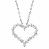 0.25 Carat Heart Lab Grown Diamond Pendant Necklace In Sterling Silver