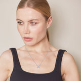0.20 Carat Lab Grown Diamond Floral Pendant Necklace In Sterling Silver