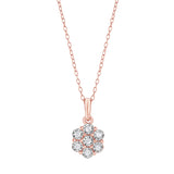 0.10 Carat Lab Grown Cluster Diamond Pendant Necklace
