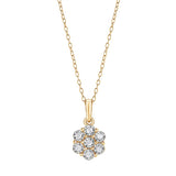 0.10 Carat Lab Grown Cluster Diamond Pendant Necklace