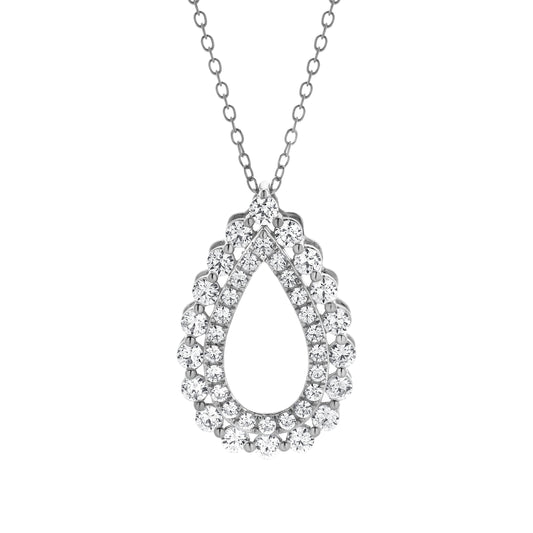 1 Carat Lab Grown Diamond Teardrop Pendant Necklace