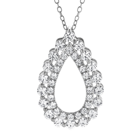 1 Carat Lab Grown Diamond Teardrop Pendant Necklace