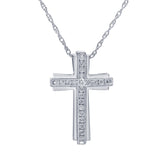 0.25 Carat Sterling Silver Lab Grown Diamond Cross Necklace