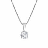 0.60 Carat Lab Grown Round Solitaire Diamond Pendant Necklace In Sterling Silver