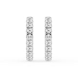 1 Carat Round Lab Grown Diamond Hoop Earrings In Sterling Silver