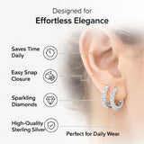1 Carat Round Lab Grown Diamond Hoop Earrings In Sterling Silver