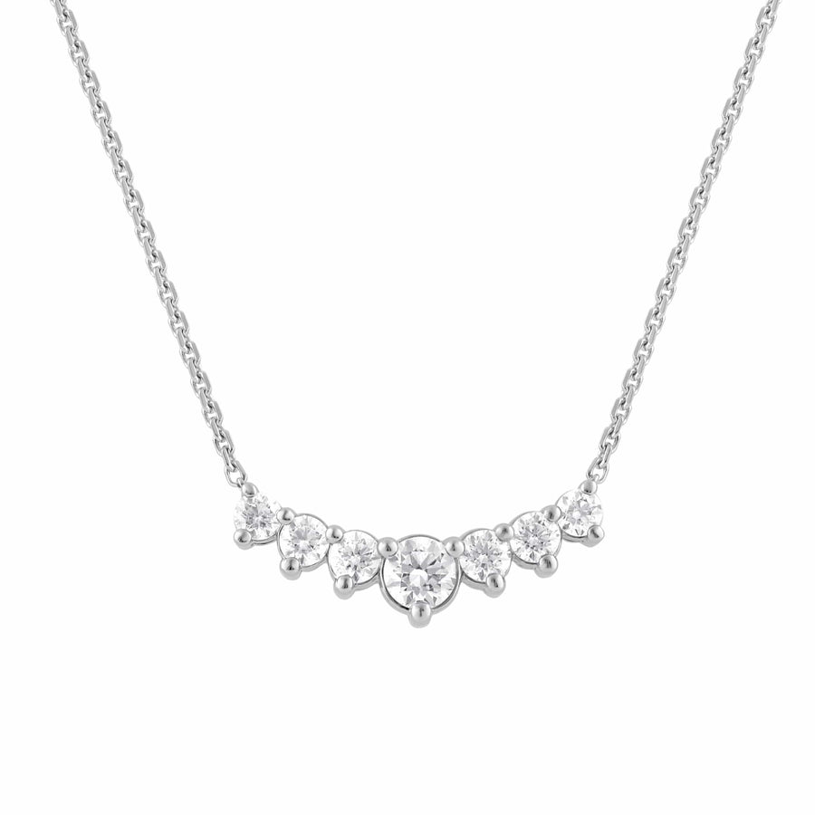 1 Carat Lab Graduating Diamond Necklace In Sterling Silver