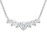 1 Carat Lab Grown Graduating Diamond Necklace In Sterling Silver