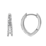 0.10 Carat Lab Grown Double Row Diamond Huggie Hoop Earrings