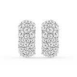 2 Carat Round Lab Grown Cluster Diamond Hoop Earrings In Sterling Silver