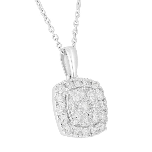 1 Carat Round Lab Halo Diamond Pendant Necklace
