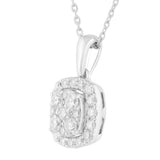 1 Carat Round Lab Grown Halo Diamond Pendant Necklace
