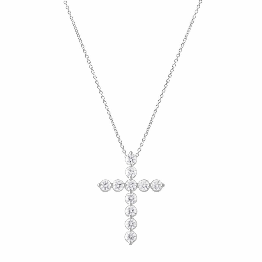 1 Carat Lab Diamonds Cross Pendant Necklace