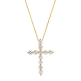 0.25 Carat Lab Grown Diamond Cross Pendant Gold Plated Necklace
