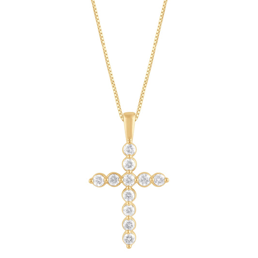 0.25 Carat Lab Grown Diamond Cross Pendant Necklace