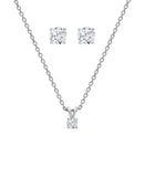 0.50 Carat Lab Grown Round Cut Solitaire Diamond Necklace Set