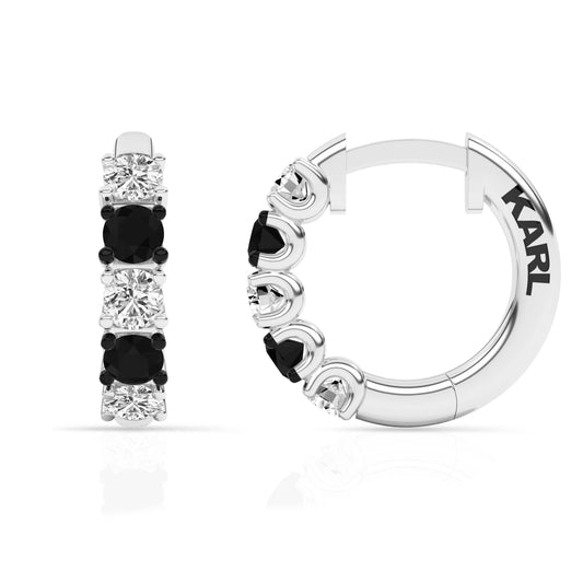 1 Carat Lab Diamond Huggie Hoop In Sterling Silver