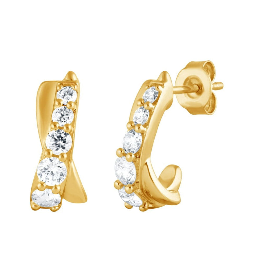 0.15 Carat Lab Diamond Half Hoop Earrings