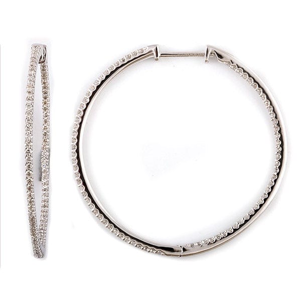 0.75 Carat Lab Diamond Hinged Hoop Sterling Silver Earrings