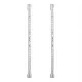 0.75 Carat Lab Grown Diamond Hinged Hoop Sterling Silver Earrings