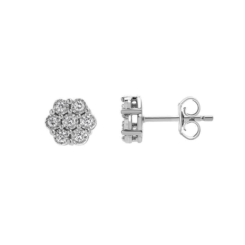 0.25 Carat Lab Cluster Diamond Stud Earrings