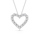 1 Carat Sterling Silver Lab Grown Diamond Heart Pendant Necklace