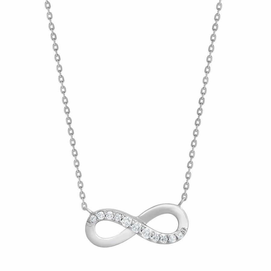0.10 Carat Sterling Silver Lab Diamond Infinity Pendant Necklace