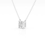 1 Carat Lab Grown Princess Diamond Pendant Necklace In Sterling Silver