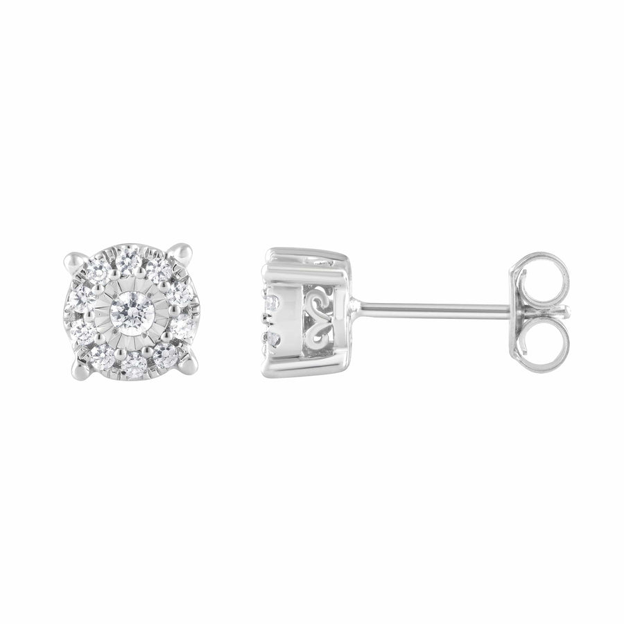 0.25 Carat Lab Halo Diamond Stud Earrings