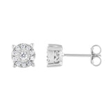 0.25 Carat Lab Grown Halo Diamond Stud Earrings