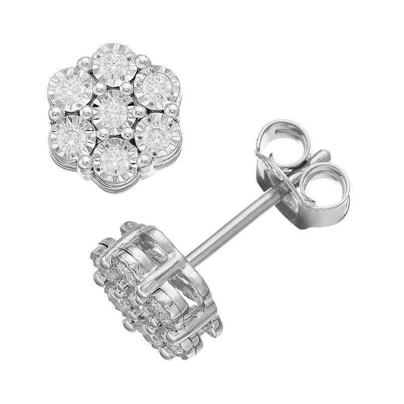 0.25 Carat Lab Cluster Diamond Earrings