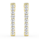 1 Carat Lab Grown Inside Out Diamond Hoop Earrings In Yellow Gold Plated Sterling Silver