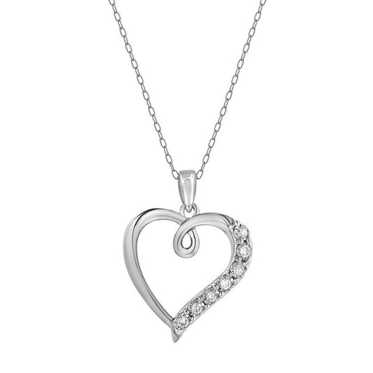 0.10 Carat Lab Grown Diamond Open Heart Pendant Necklace