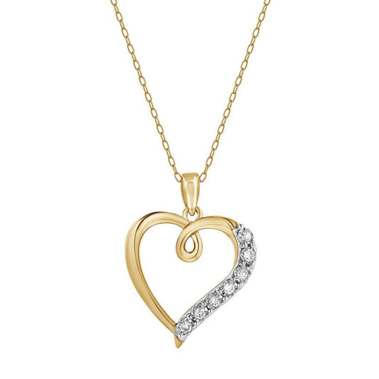 0.10 Carat Lab Grown Diamond Open Heart Pendant Necklace