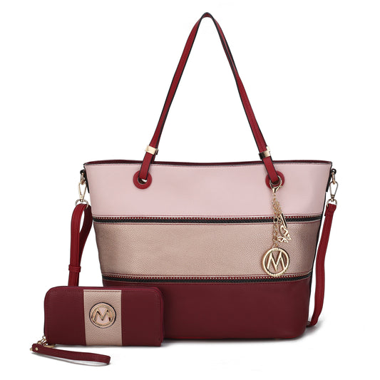 Vallie Colorblock Tote Bag Set