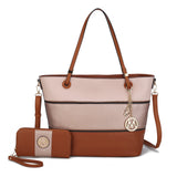 Vallie Colorblock Tote Bag Set