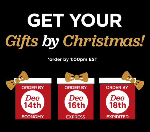 Get your gifts by Christmas. Order by 1pm est.