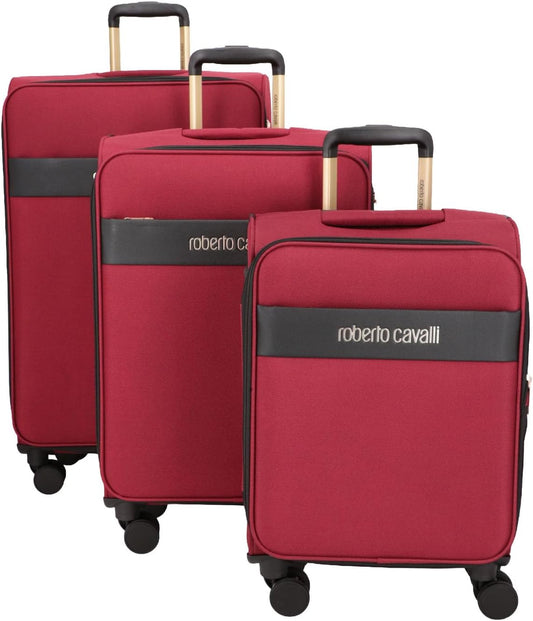 Roberto Cavalli 3 Piece Softside Luggage Set