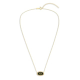 Oval Gemstone Necklace in 14K Gold Plated Sterling Silver, Oval Pendant Size 6 * 12mm, 15" Cable Chain with 2" Extender, Gift Box Included - Apr, White Zircon