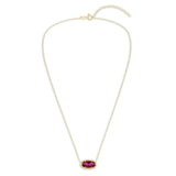 Oval Gemstone Necklace in 14K Gold Plated Sterling Silver, Oval Pendant Size 6 * 12mm, 15" Cable Chain with 2" Extender, Gift Box Included - Apr, White Zircon
