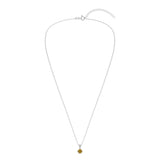 Gemstone Necklace in Sterling Silver, Round Pendant Size 6.5 * 6.5mm, 15" Cable Chain with 2" Extender, Gift Box Included - Apr, White Zircon