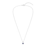 Gemstone Necklace in Sterling Silver, Round Pendant Size 6.5 * 6.5mm, 15" Cable Chain with 2" Extender, Gift Box Included - Apr, White Zircon
