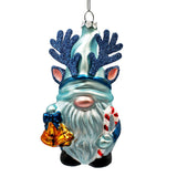 Antlers Gnome Glass Ornament