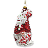 Candy Cane Gnome Glass Ornament