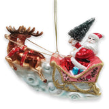 Glass Santas Sleigh Ornament