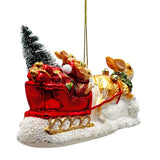 Hare and Sleigh Glass Ornament